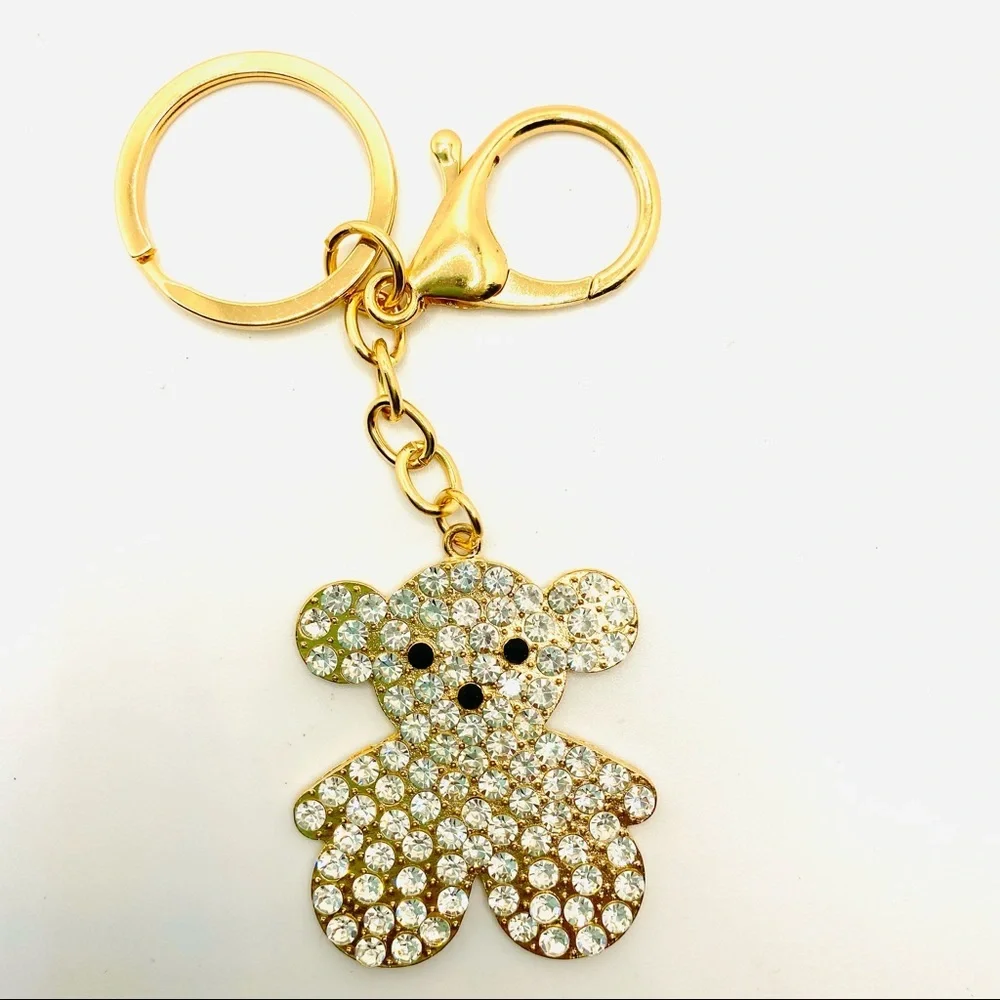 Keychain Purse Charm Teddy Bear Crystal NWT. SUPER BRILLIANT AND SPARKLY!